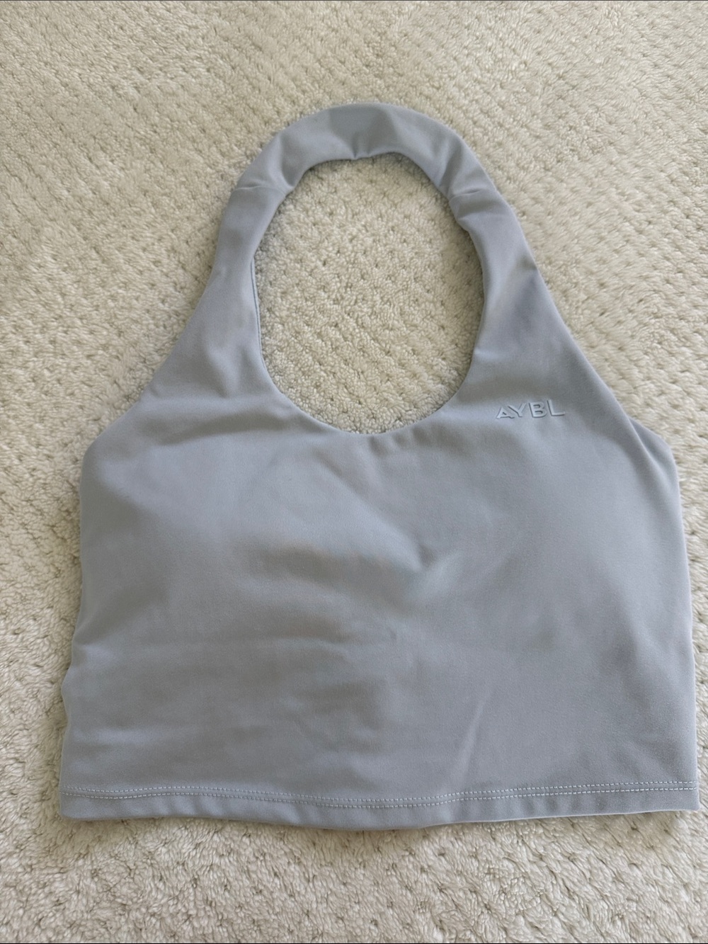 AYBL Light blue Halter-Style Sports Crop Top